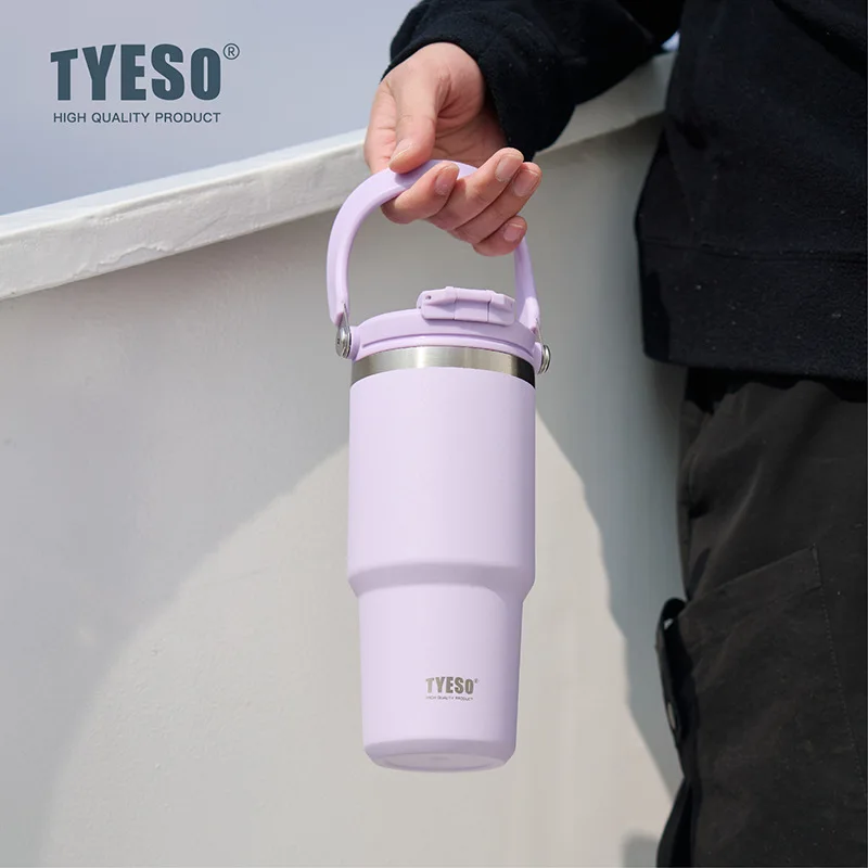 Tyeso Kaffeetasse, kalt und heiß, doppelschichtiger, vakuumisolierter Becher, Becher aus Edelstahl 304, Thermo-Wasserflasche, Auto-Reisebecher
