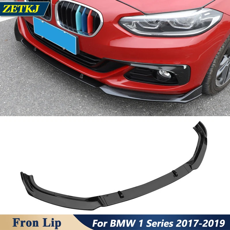 3 PCS/SET Real Carbon Fiber Car Front Lip Bumper Small Body Part Chin Shovel For BMW 1 Series 118i 120i 125iM Sedan 2017-2019