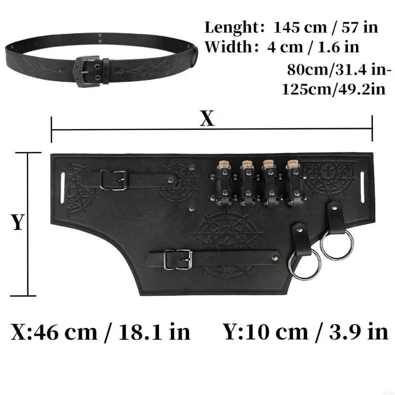 Costume pour hommes 270D, ensemble d'accessoires Costume Vikinges, ceinture en Pirate médiéval,