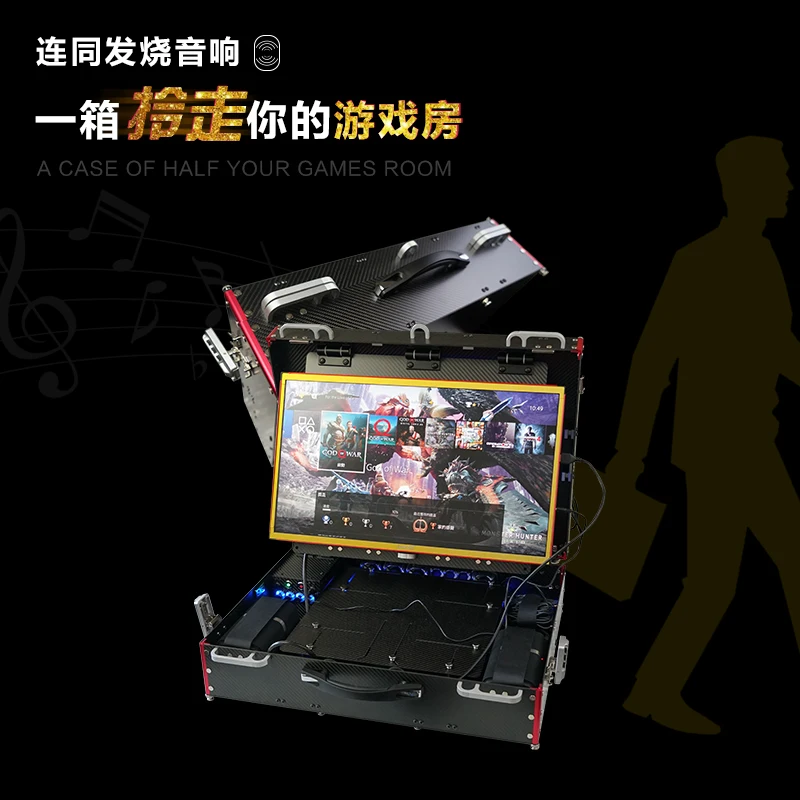 Portable PS5 Case PS4 Game Travel Xbox Trolley Case Shock Absorber with 24 inch Battery Connection