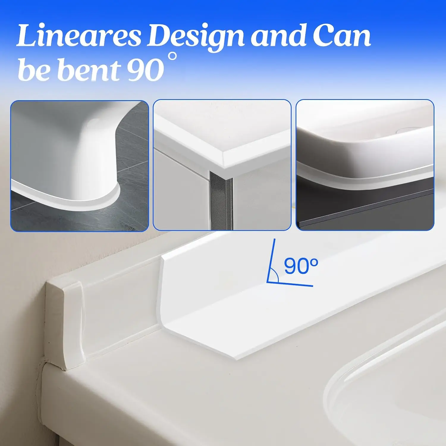 Sealing tape waterproof self-adhesive, suitable for kitchen, countertop, bathroom, sink, bathtub, toilet edge protection strip