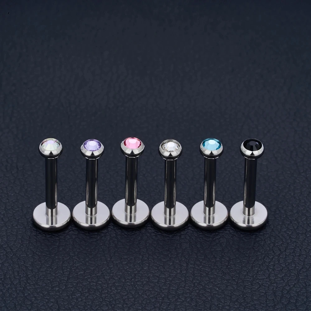 1/10PCS G23 Titanium Piercing  Lip Labre Body Jewelry Nasal Nail For Women CZ Earrings Spiral Cartilage Piercings
