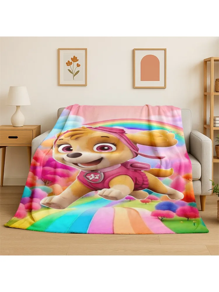 Couverture en flanelle pour enfants, motif dessin animé P-Patrol, chien mignon, douce et chaude, pour chambre à coucher, salon, lit, voyage, camping, pique-nique, cadeau pour enfants