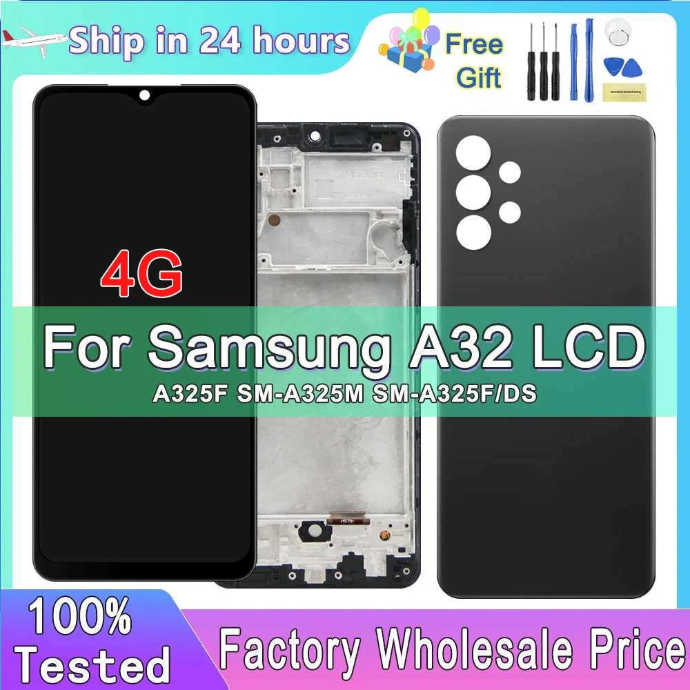 

100% Tested For Samsung Galaxy A32 4G A325 A325F SM-A325M SM-A325F/DS LCD Display Touch Screen Digitizer Assembly Replacement