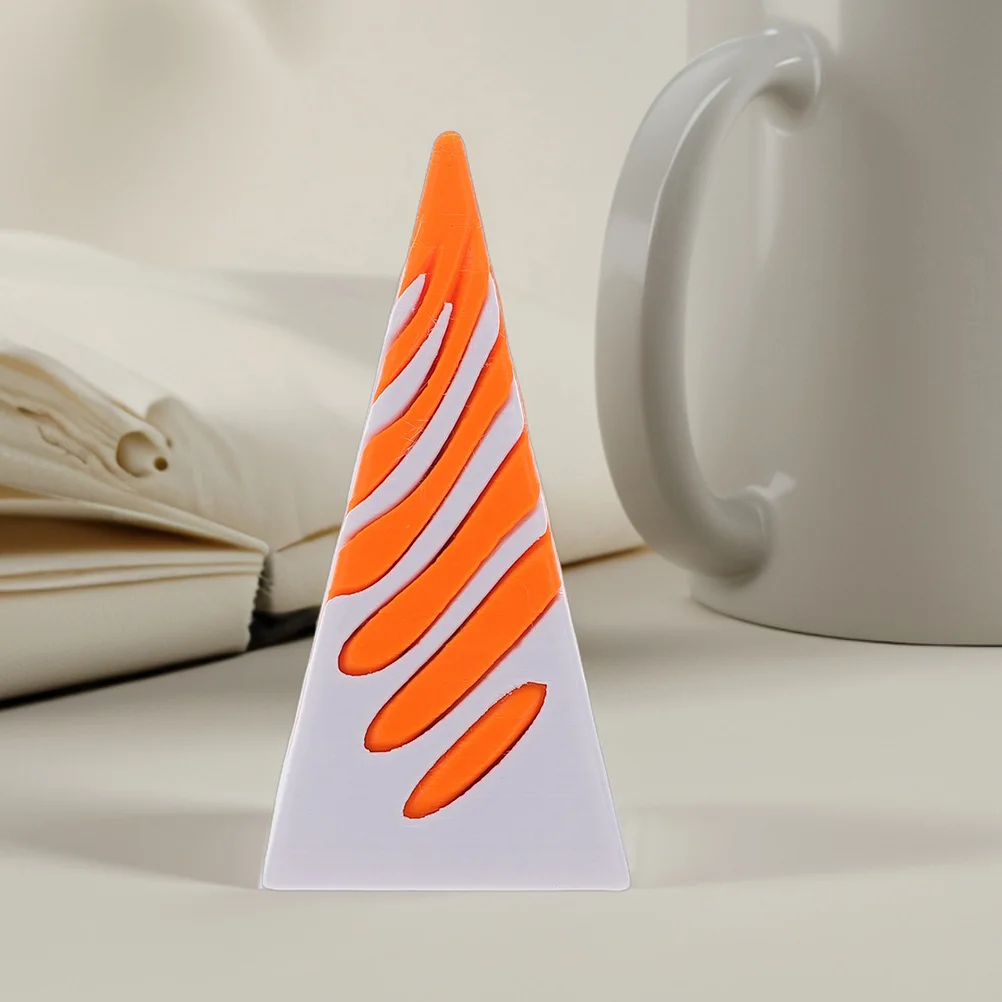 2 قطعة ثلاثية الأبعاد الطباعة دوامة مخروط حلية الهرم المستحيل من خلال تصميم سطح المكتب الديكور لمكتب المنزل غرفة الدراسة الفن الحديث