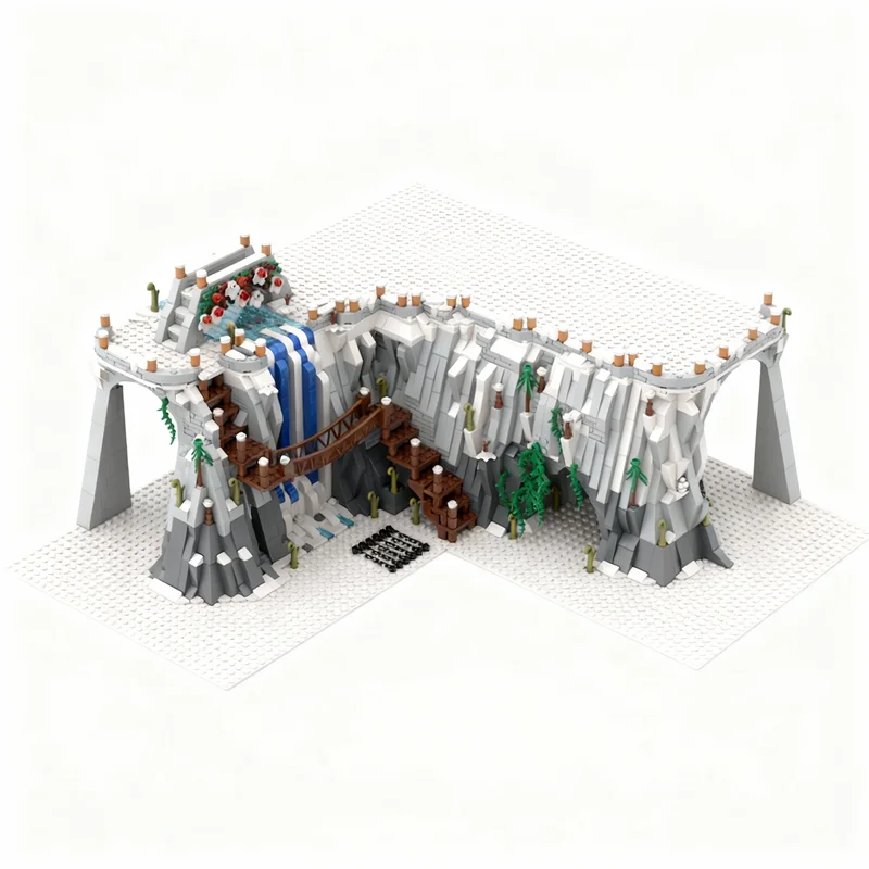 1563pcs MOC Winter Corner Tunnel Seasonal Christmas Model Building Blocks Construction Christmas Gifts Toys Art DIY Display
