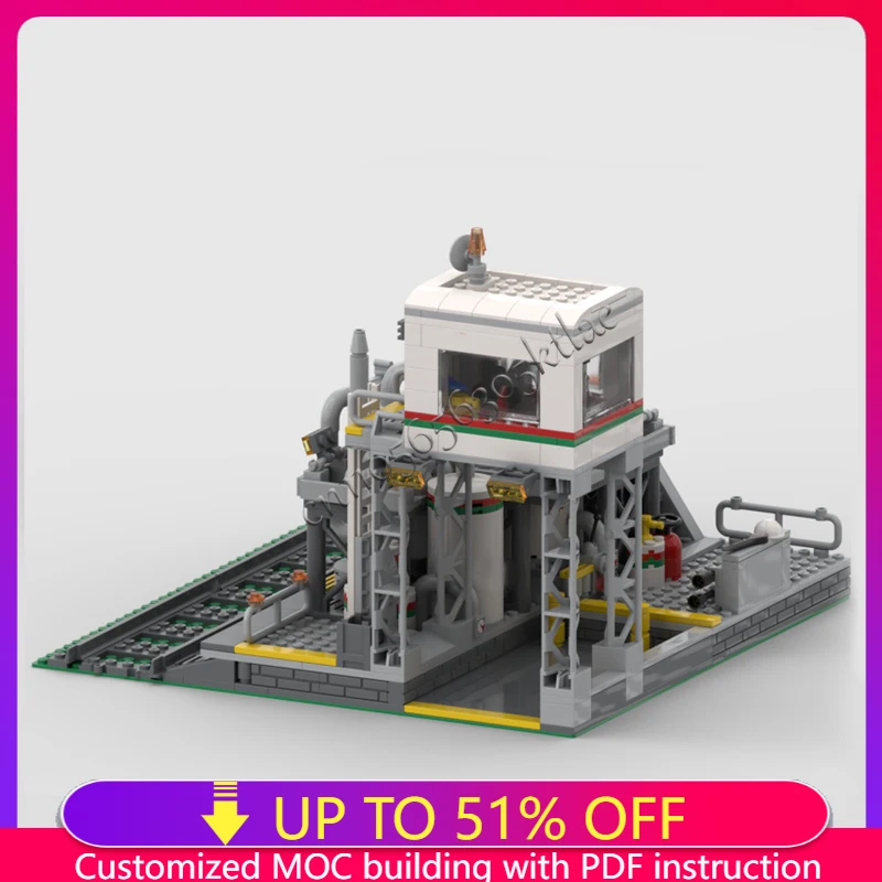 611PCS MOC City Octan Transfer Station Street Views Model Building Blocks Stacking Bricks Creative Toys Kid Gift Diy Educational
