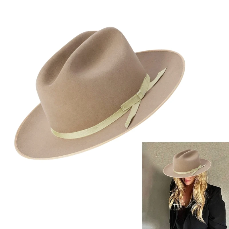 Wool Homburg Cowboy Hats Exotic Hat for Women Men Photo Props Western for Men Women Unisex Wear Headwear