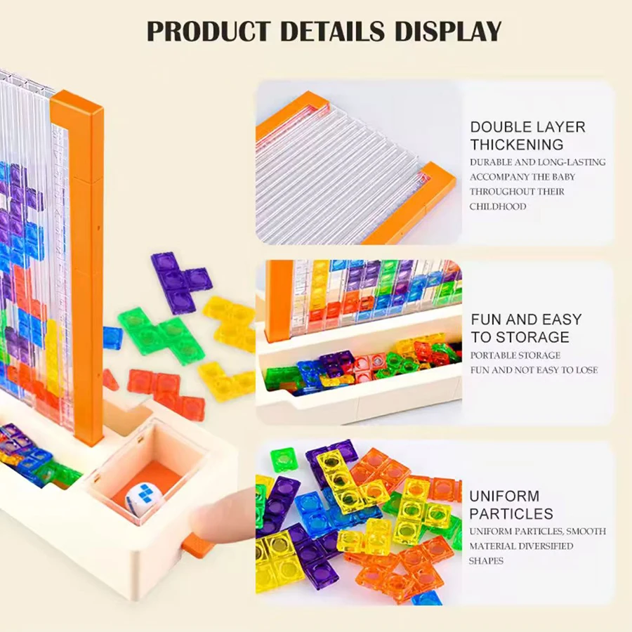 1 set-3d brinquedo tetris muted quadrado caixa aleatória blocos quebra-cabeça jogo de tabuleiro brinquedos de inteligência presente do dia das crianças brinquedos de educação precoce