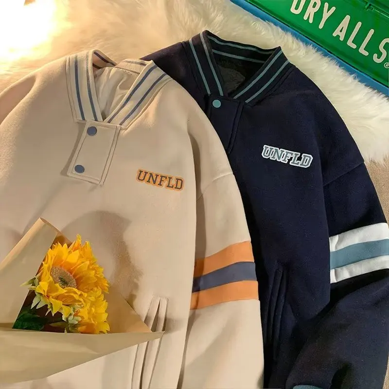 فضفاضة تناسب الرجال هوديي V-Ne البيسبول Sle عادية الأمريكية شخصية كبيرة الحجم 250 Pou الخريف موسم الشارع الشهير الاتجاه