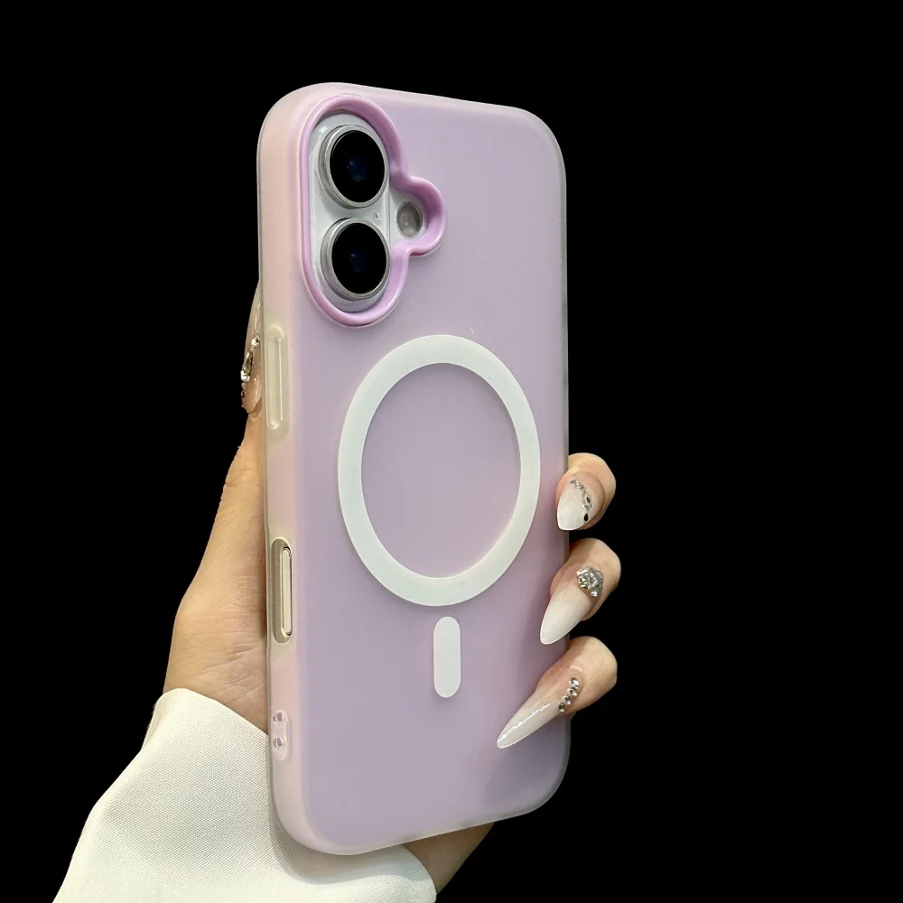 حافظة فاخرة كاندي غير لامعة لهاتف Magsafe لهاتف آيفون 17 Air 16 15 14 13 12 Pro Max 11 16Plus 16E SE4 17Pro غطاء مغناطيسي شفاف 2 في 1 #4