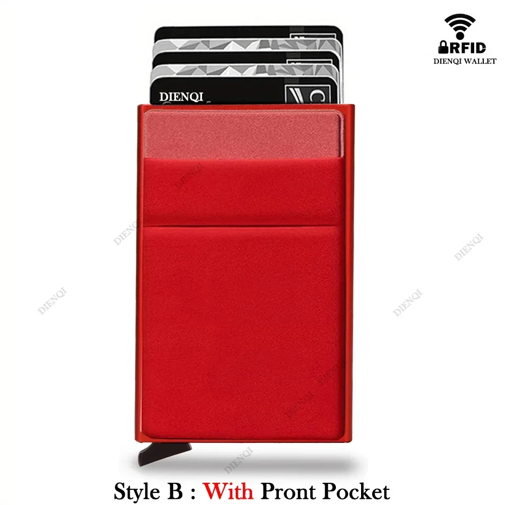 Rfid Kreditkarte Halter Für Männer Brieftasche Dünne Schlanke Pop Up Aluminium Anti Diebstahl ID Karteninhaber Herren Geldbörsen Tragbare Mini Fall Männlich – Detail 10