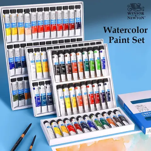 Bilashmart Winsor & Newton 36 Colors Professional Watercolor Paint Set Pigment 10ML Water Colors Painting Art Supplies For Artists