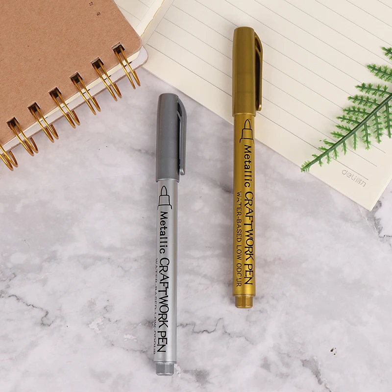 Point Pen Marker Acrylic Paint Highlights Metallic Permanent Marker Gold Silver Epoxy Resin Drawing Pen Gold Leafing
