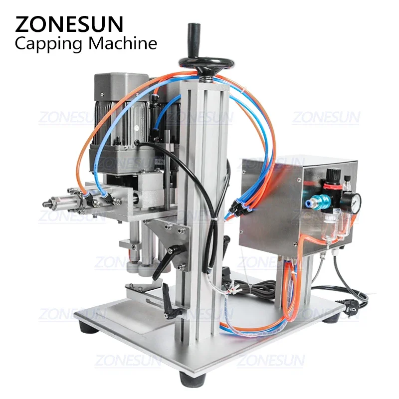 ZONESUN XLSGJ-6100 Semi automatic Plastic Bottle Capping Machine Perfume Spout Pouch Jar Pneumatic Pet Cap Screw