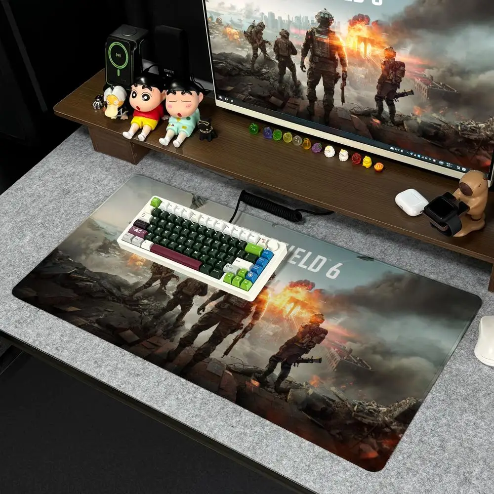 Battlefields 6 Mouse Pad Xxl Computer Large Size Mousepad Non-slip Gamer Keyboard Mausepad 90x40cm Art Design HD Deskmat