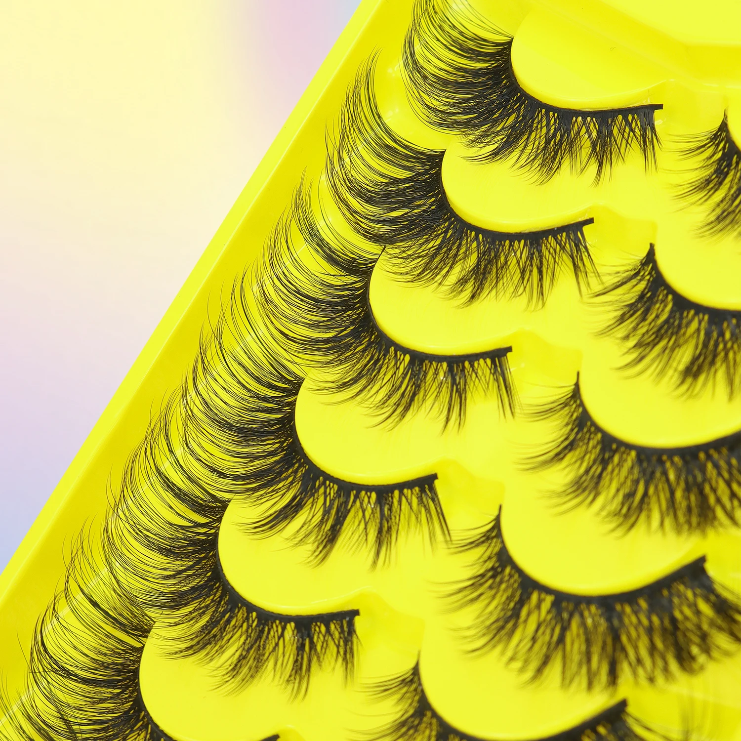 Natürliche lange falsche Wimpern, 7 Paar flauschige 3D-Locken zur Verlängerung der Augen, 5–22 mm