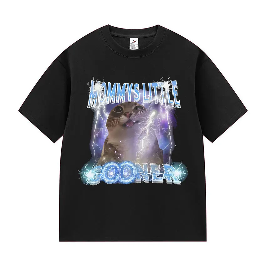 Mama der Kleine Gooner Lustige Katze Meme Grafik T-shirt Frauen Mode Harajuku Männer T Shirt Retro Kurzarm T-shirts Grafik top