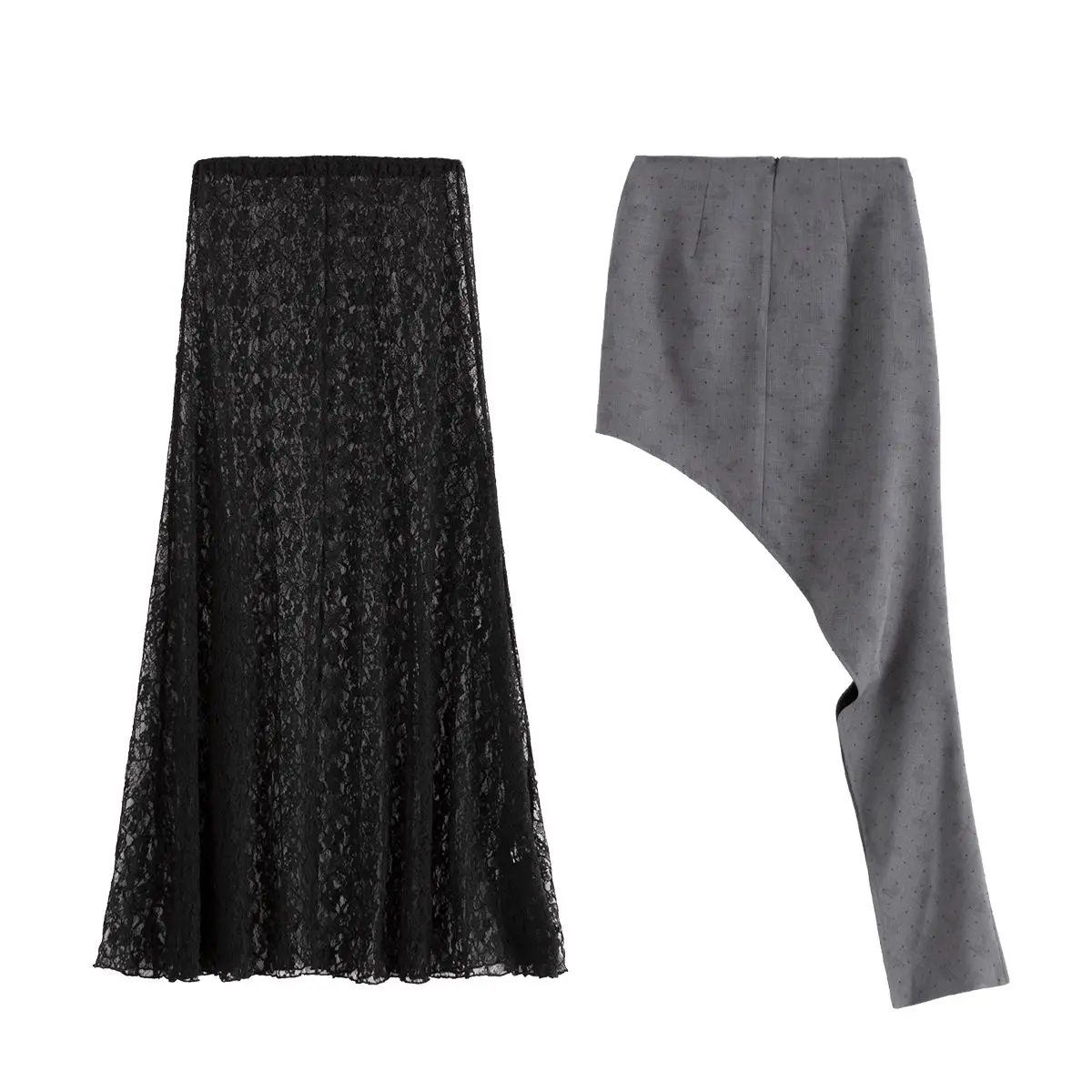 

Gothic Long Skirt 2000s Summer Women's Clothes Gyaru Kpop Streetwear Lace High waist Casual Aesthetic Y2k Irregular long skirts