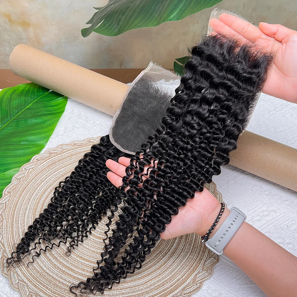 4x6 HD غير مرئية الدانتيل إغلاق غريب شعر بشري مجعد قبل قطعها ابيض عقدة اللون الأسود الطبيعي 100% الخام شعر بشري لعذراء