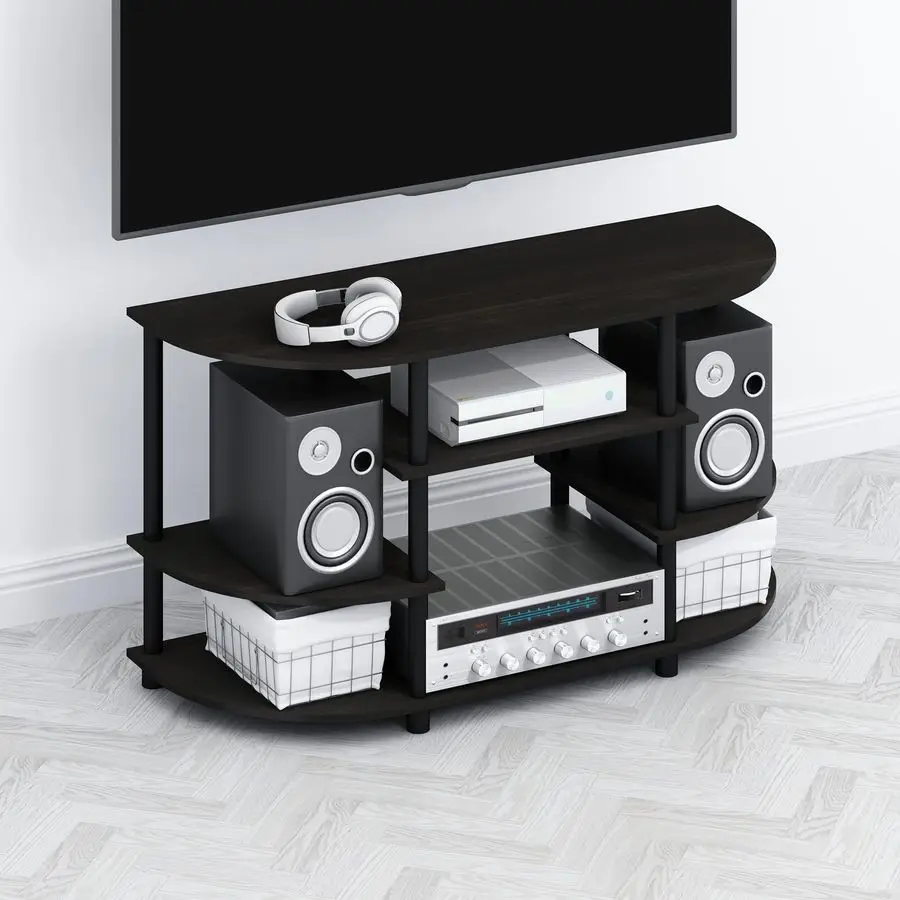 

TOMI TV Stand, Corner Entertainment Center, TV Console for TV up to 46 Inch, with Shelves, Easy Assembly, for Living Room, Bedr