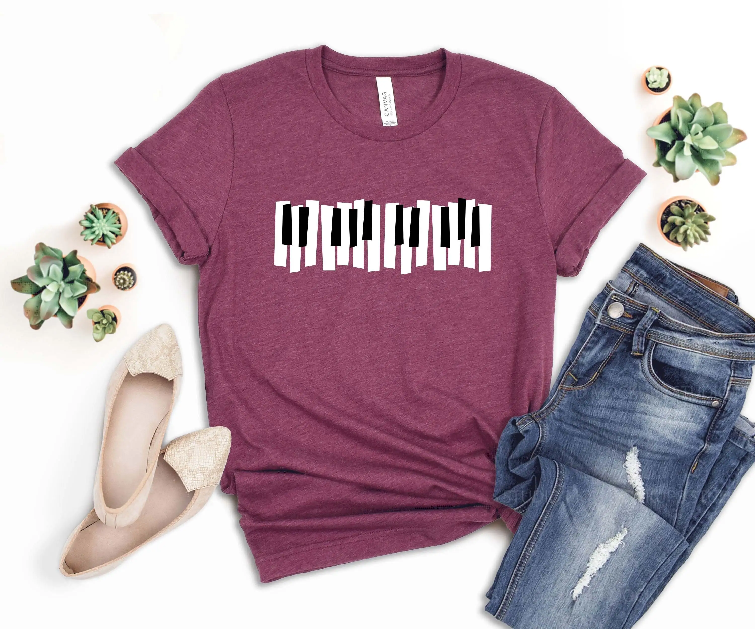 Piano T Shirt Music For Women Lovers Pianist Teacher Make Lover