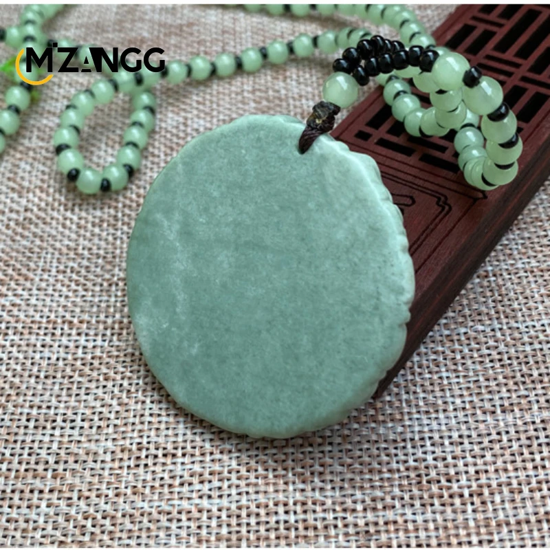 Natural Green Jade Carved Dragon Phoenix Chengxiang Pendant Exquisite Fashion Men\'s and Women\'s Necklace Lucky Charms Gift