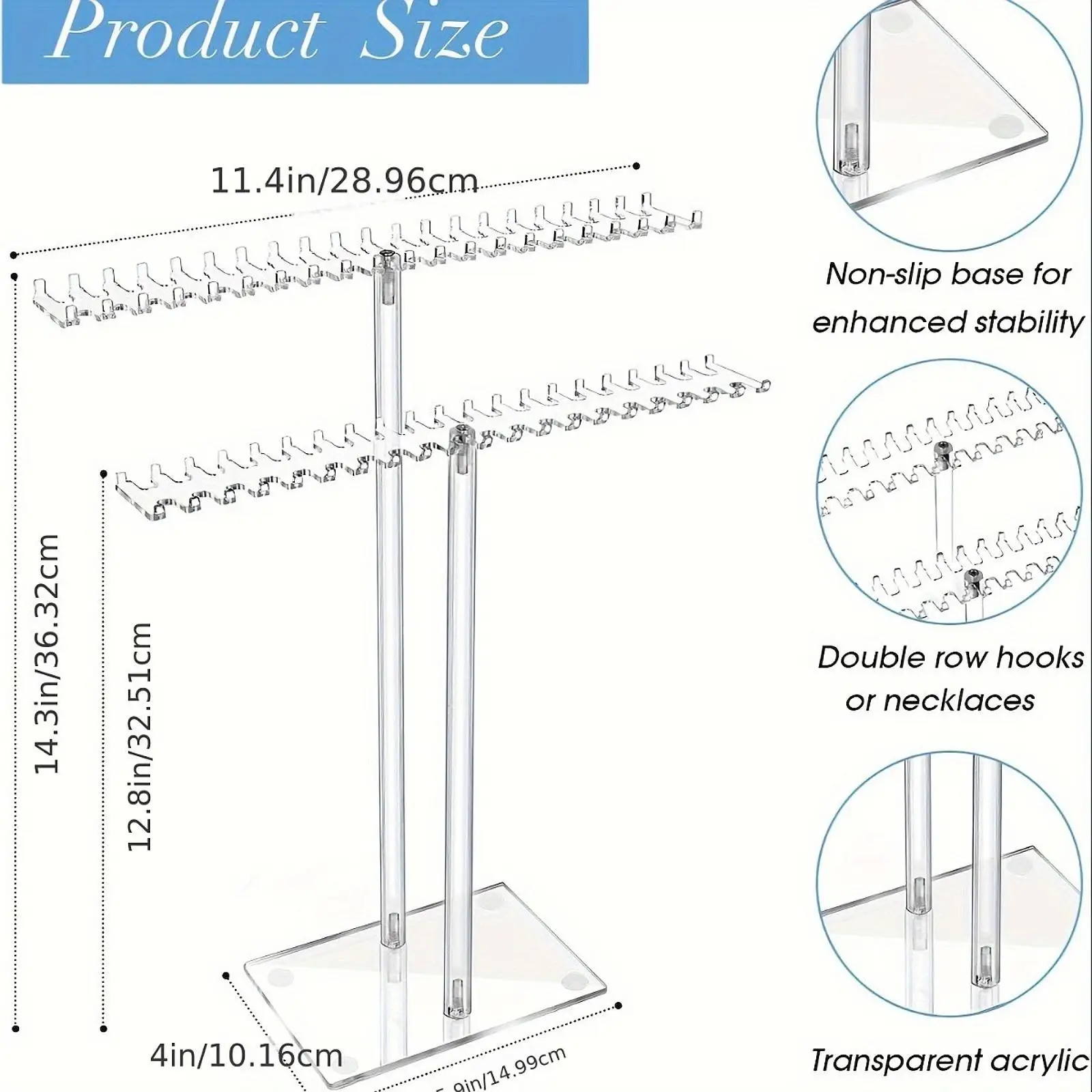 Kettinghouder Stand Sieraden Organisator Multifunctioneel Acryl Helder Eenvoudig