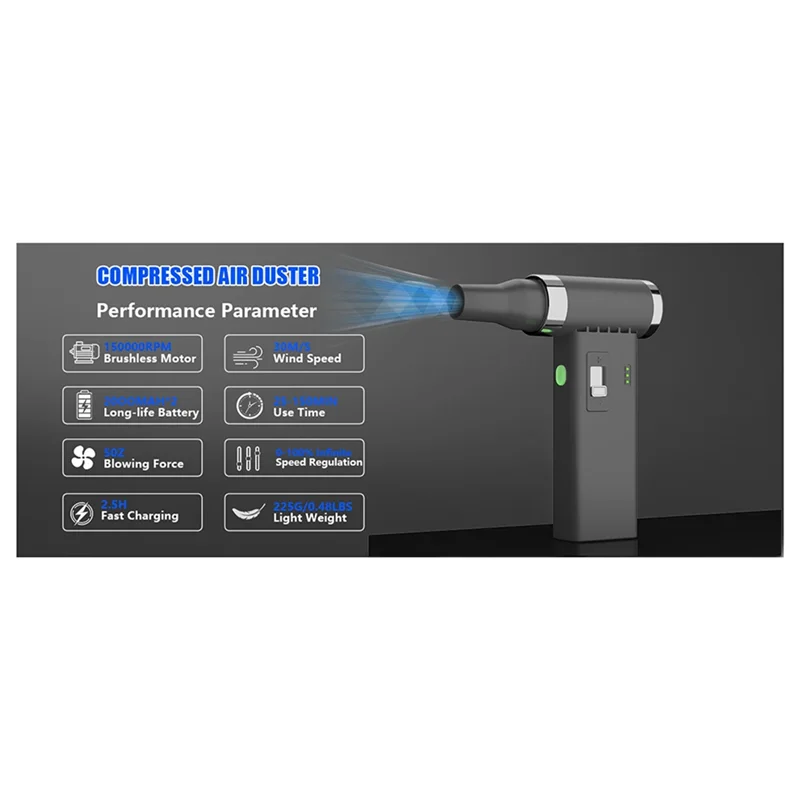 A84X-100000 RPM Violent Brushless Fan,Portable Handheld Turbo Fan, Capable Of Cleaning Dust And Leaves, Barbecue And Ignition