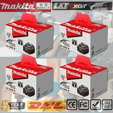 Batterie originale Makita 6Ah 6000mAh 18V BL1860 BL1850B BL1850 BL1840 BL1830B batterie au lithium rechargeable makita