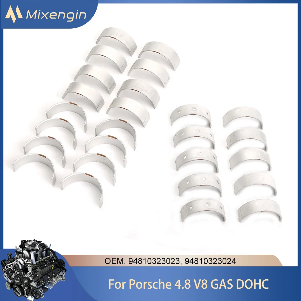 

Main & Con rod Bearing Set Fit M48 4.8 GAS Turbo For Porsche Cayenne 92A 9PA Panamera 970 S 4.8L 07-19 94810124104 94810124105