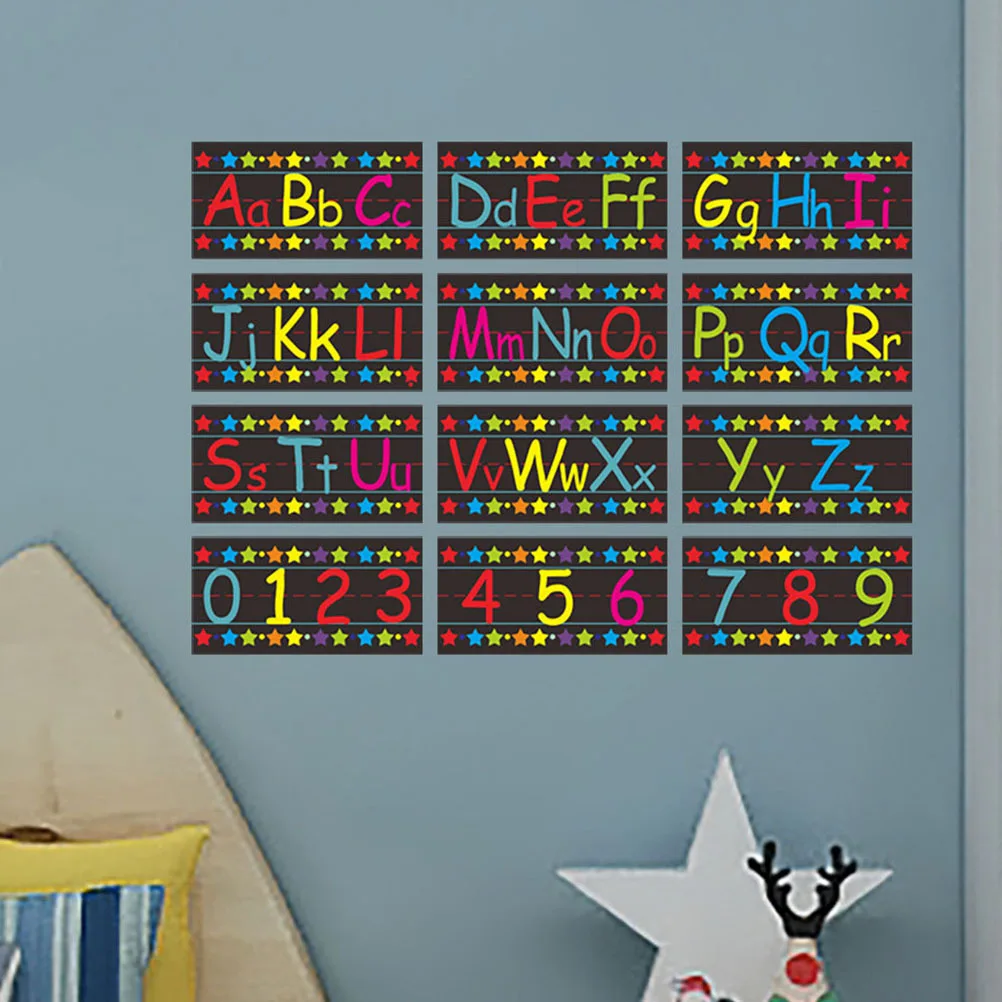 

1Set Alphabet Numbers Wall Decal Decorative DIY Educational Poster for Room Learning and Reading Alphabet Decal