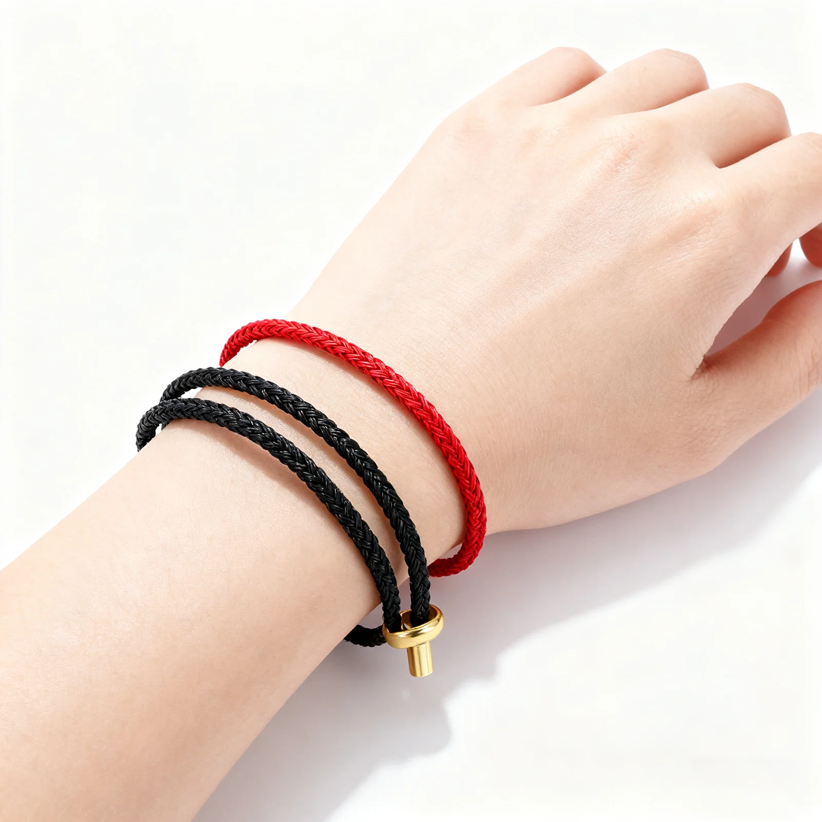 

AmaxerStainless Steel Bracelet for Women Men Adjustable Buckle Couple Red Thread String Rope Handwoven Bracelet Unisex Jewelry