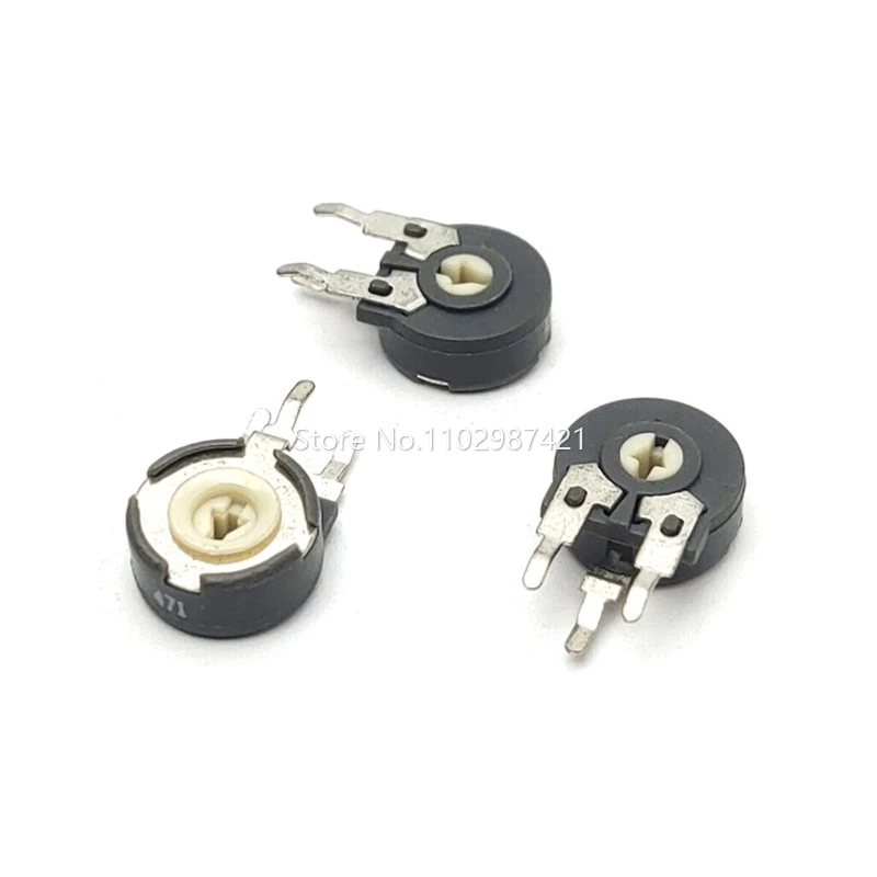 5 Piece PT10 Potentiometer Adjustable Resistance PT10-221 B221 220R B471 470R Vertical Arrow Hole 3 Feet