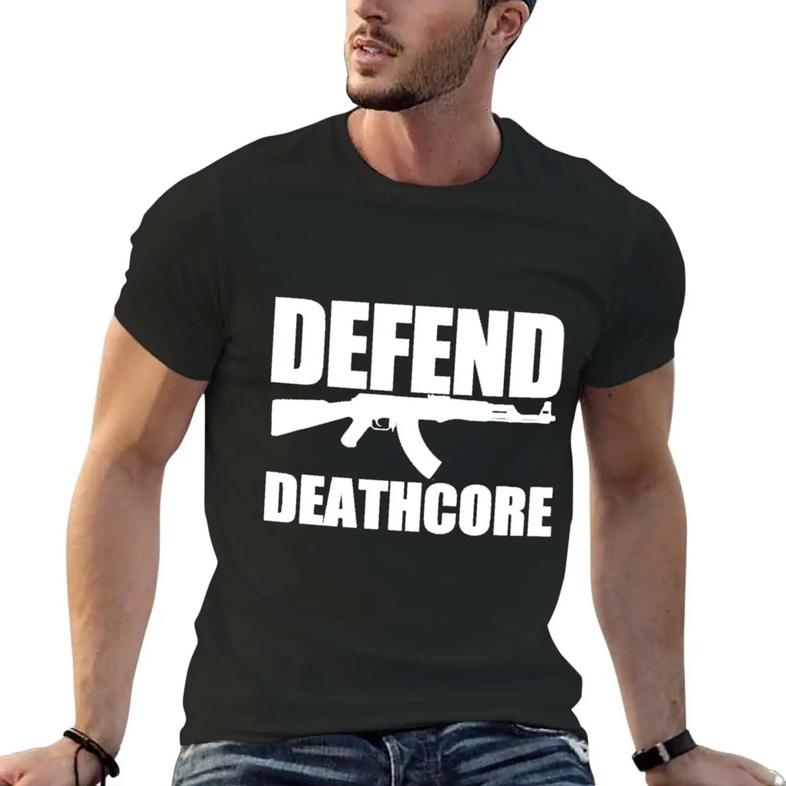 Defend Deathcore - White T-Shirt summer top funnys sweat shirt t shirts men