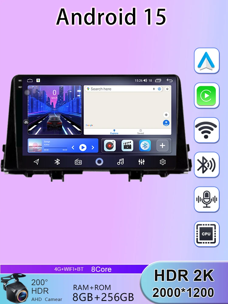 2K QLED Für KIA Morning 3 Picanto 2016 2017 2018 2019 2020 - 2023 5G WIFI Android 16 Auto CarPlay Autoradio GPS Navigation 2din