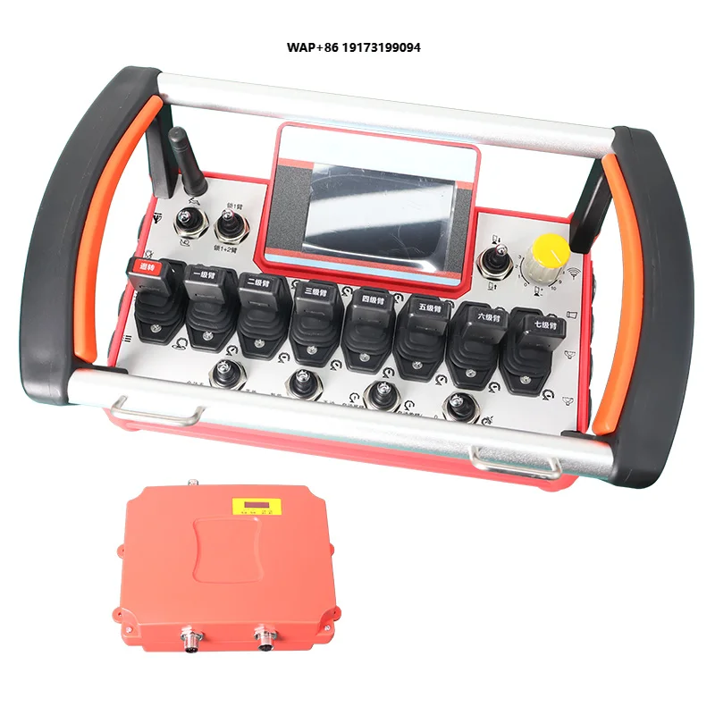 8 Hall Push Rod Industrial Wireless Remote Control Metal Toggle Switch Excavator Remote Control with 5000 MAh Lithium Battery