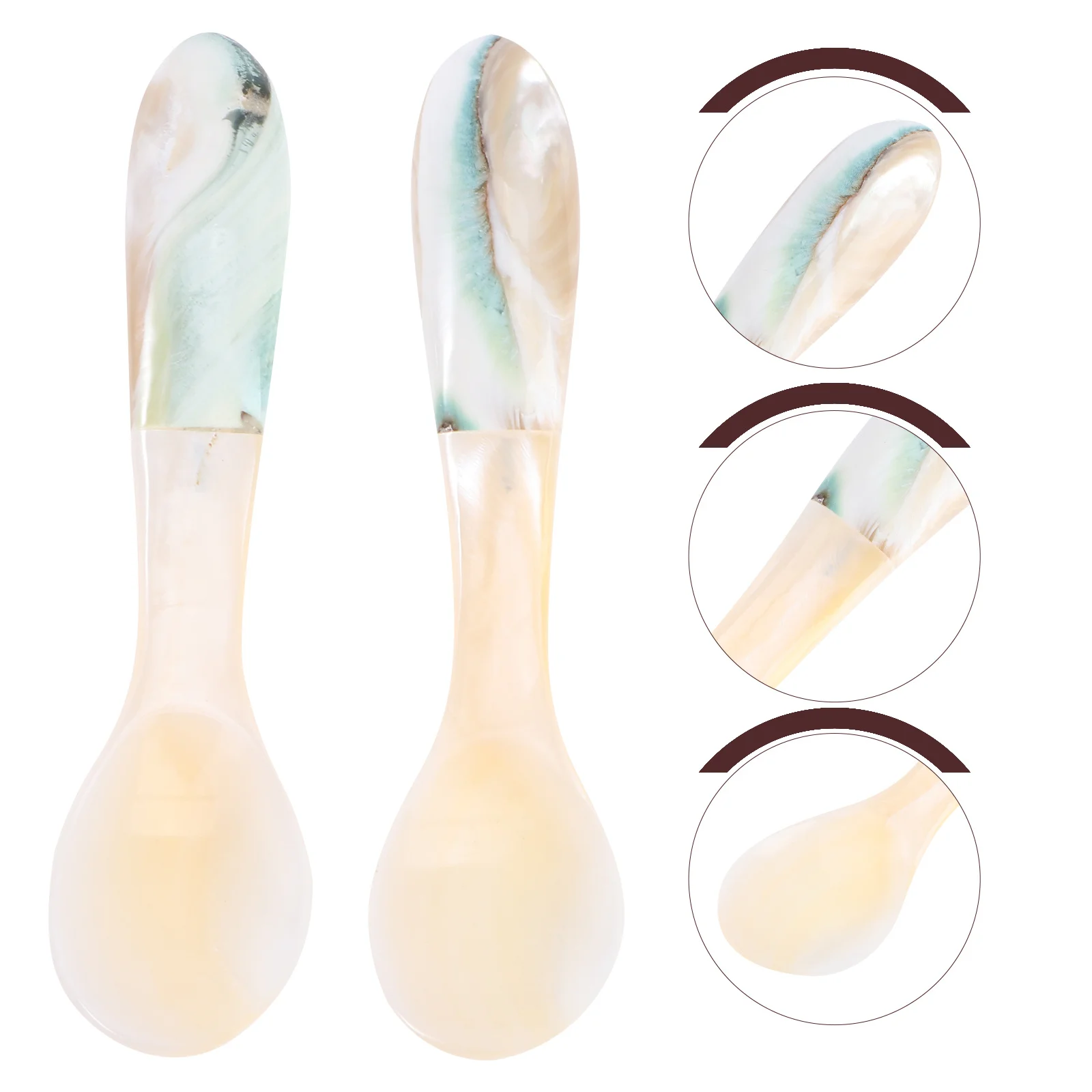 

2pcs Shell Coffee Spoon Dessert Spoons For Ice Cream Cake Sugar Spice Stirring Soup Mixing Scoop Use Elegant Design
