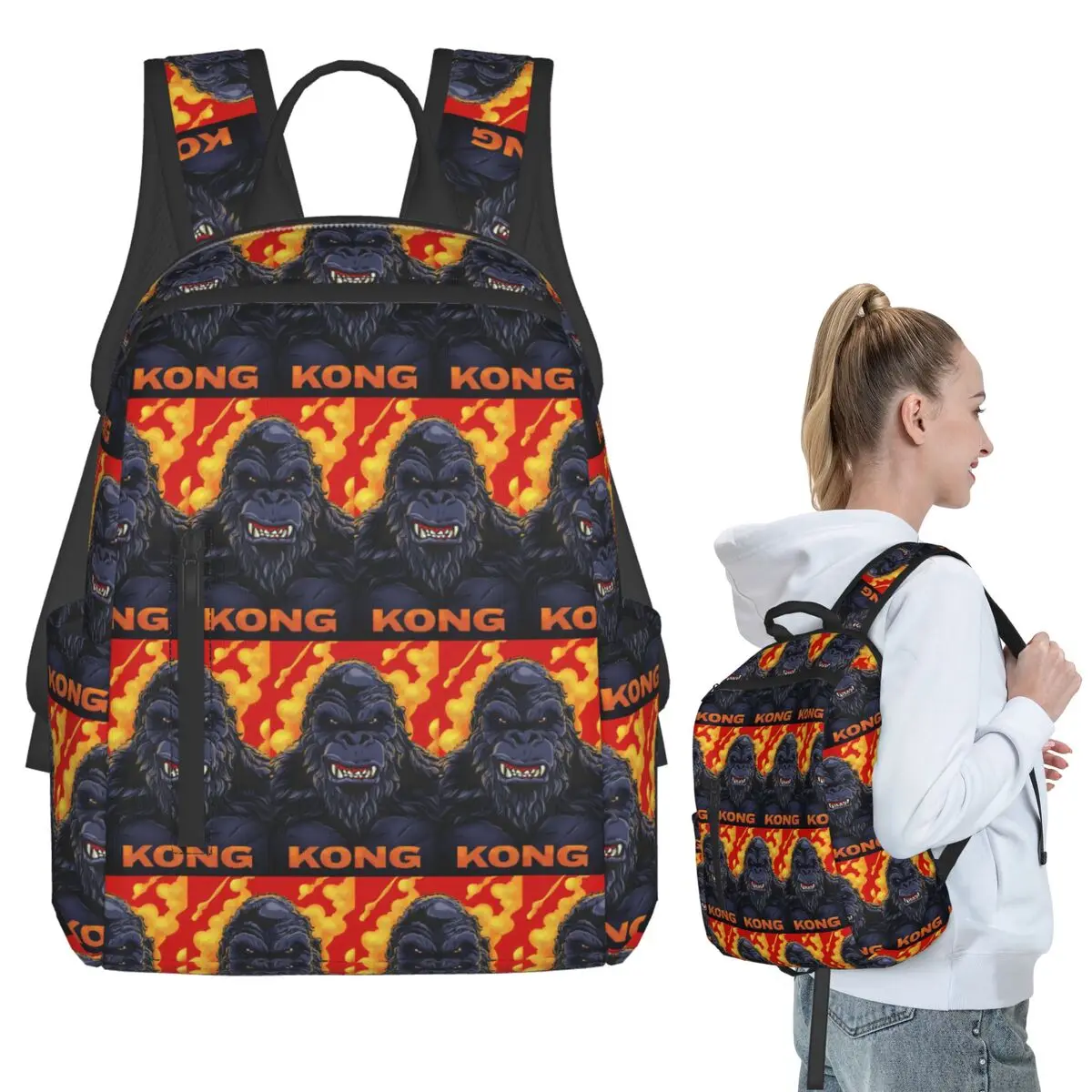 

King Kong Backpack Student BookBag Children School Bag Computer Shoulder Bags Men Women