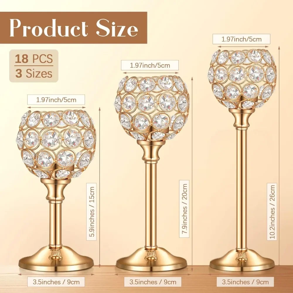 Imagem -02 - Crystal Candle Holder para Decoração Center Bulk Stick Mesa de Casamento Casa 18 Pcs