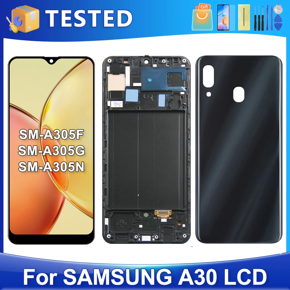 6.4''A30 For Samsung Tested A305F A305G A305Y A305 A305N A305GT LCD Display Touch Screen Digitizer Assembly Replacement