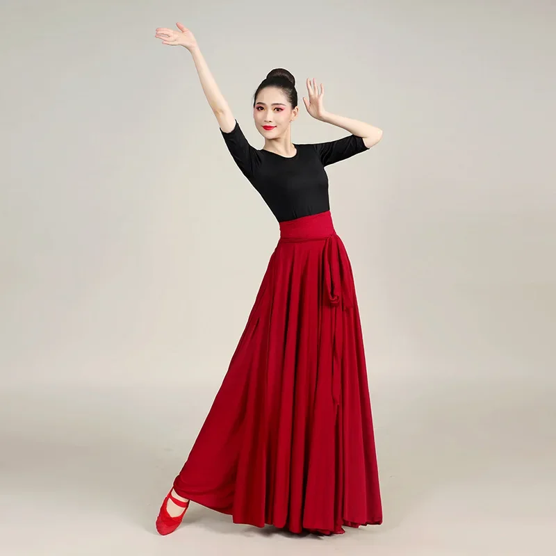 Gonna da flamenco per donna Gonna da danza spagnola Abito lungo da danza del ventre Gonna zingara con sfumatura di colore grande altalena