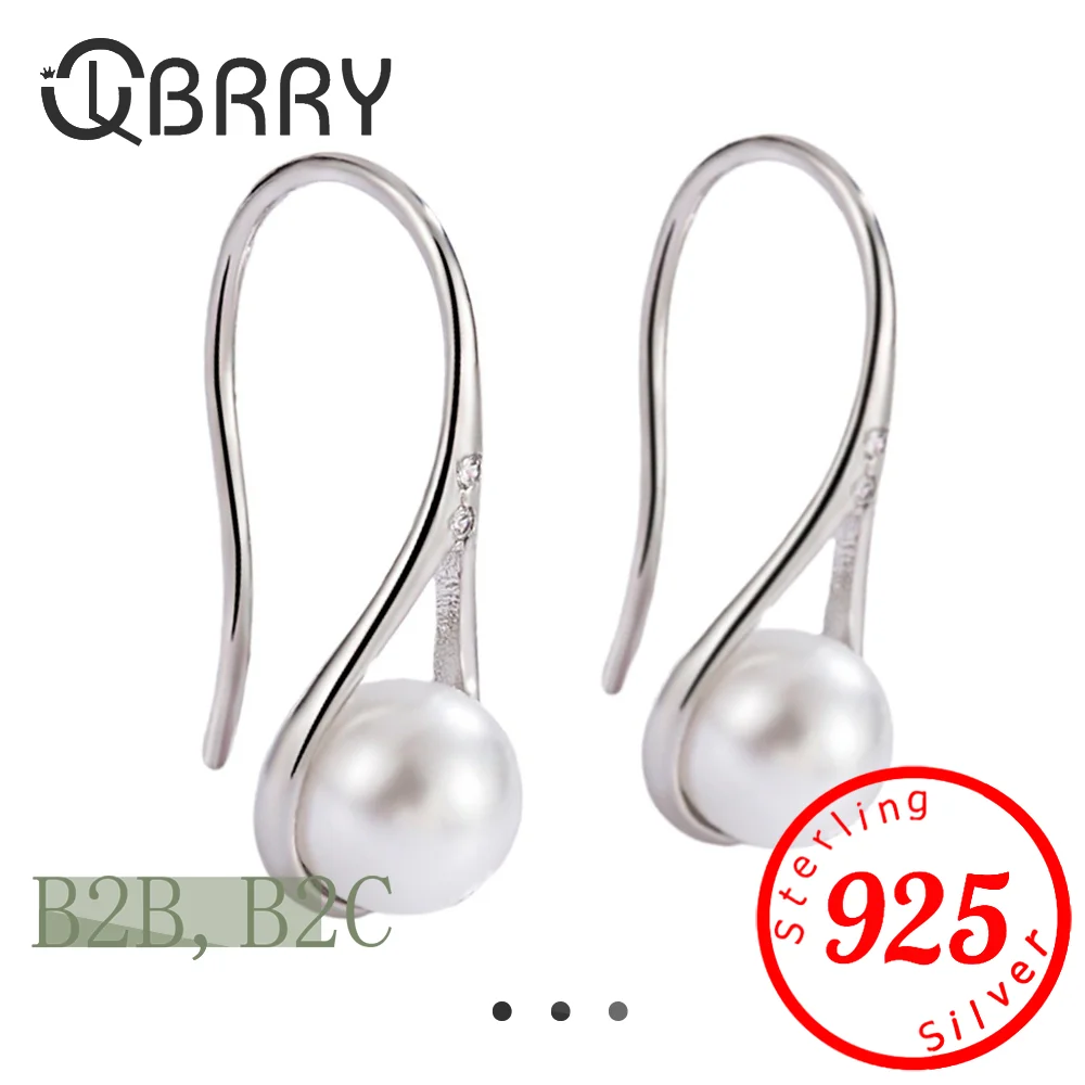 Korean Minimalist Earrings For Women Fashionable Commuting Pearl Earring 925 Sterling Silver Water Droplet Ear Hook