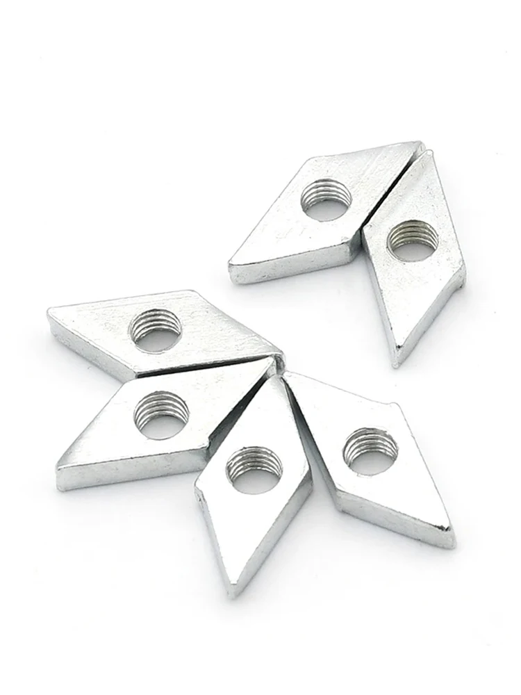 Écrou de parallélogramme en acier au carbone, diamant galvanisé, bloc plaqué zinc, pour profil en aluminium M4 M5 M6 M8, 10 pièces/lot
