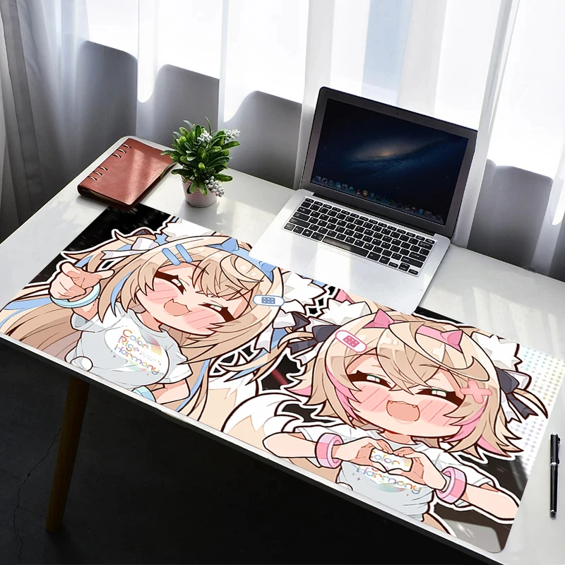 

Gaming Mouse Pad Desk Mat Gamer Professional Premium Mousepad Hololive Mococo Fuwawa Abyssgard Speed Control Accessories Pad