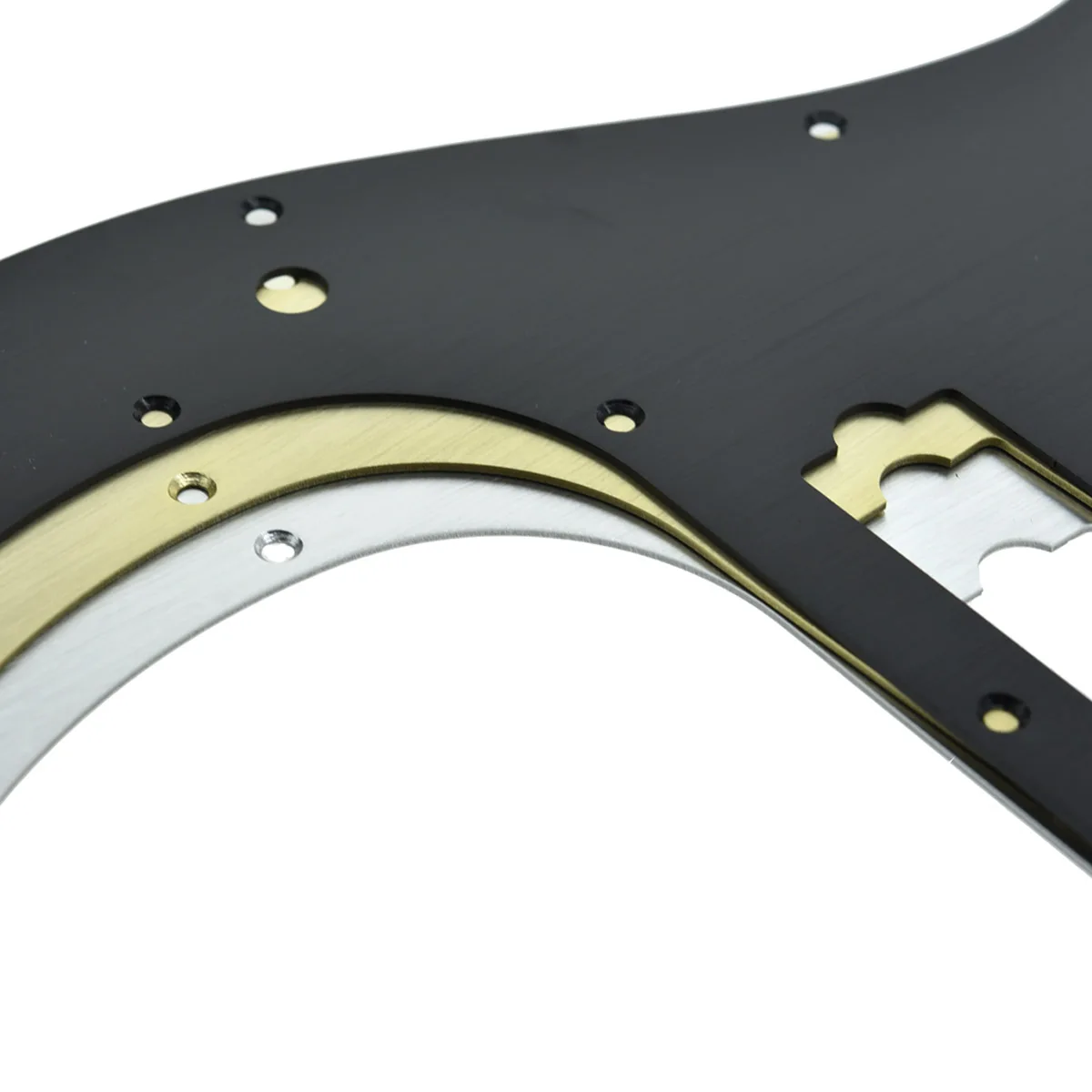 KAISH 13-Hole Metal Aluminium Anodized Precision Lefty P Bass Modern Style Standard Pickguard Fits American Fender P Bass Silver