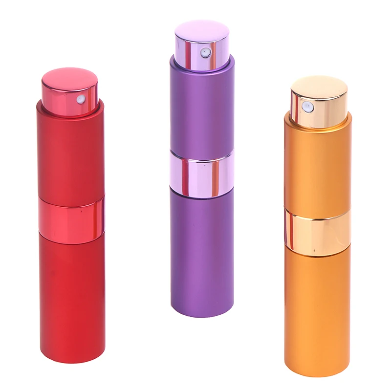 8ML Rattan Pattern Refillable Perfume Bottle Portable Rotary Aluminium Spray Atomizer Empty Spray Perfume Bottle for Travel
