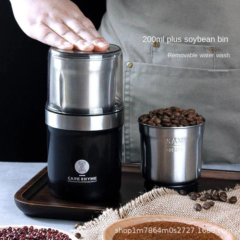 Electric Bean Grinder Coffee Beater Portable Filling Stainless Steel Coffee Bean Grinder Mill Household