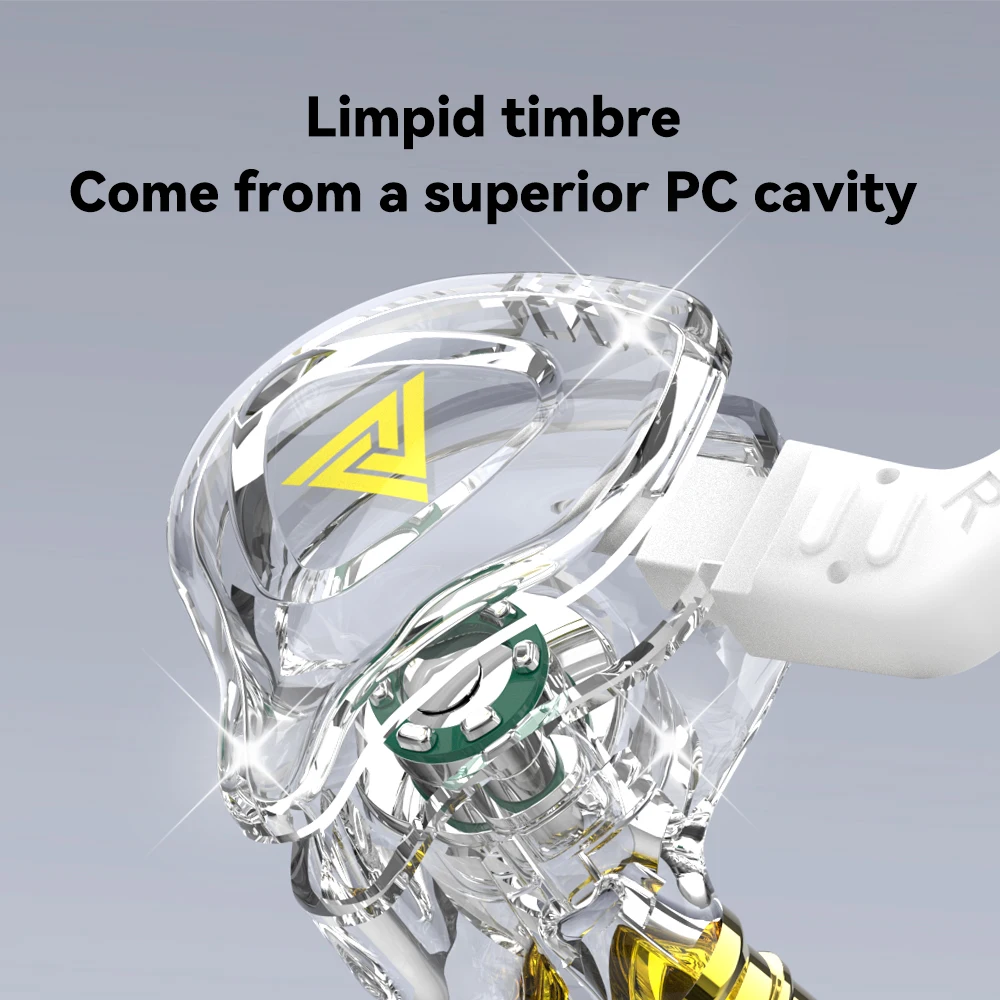 QKZ AK6 DMX headphone berkabel, earphone dalam telinga HiFi Bass 3.5mm dengan mikrofon pengurang kebisingan untuk game