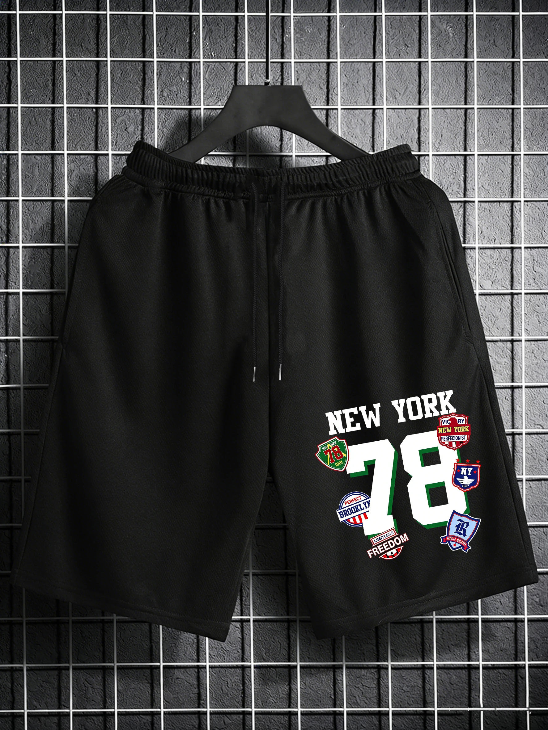 

Мужские шорты с принтом New York Number 78, летняя спортивная одежда для спортзала, свободные дышащие плавки, повседневные шорты с широкими штанинами